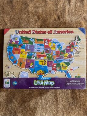 Lift & Learn USA Map Puzzle - Colorful Kids Map Puzzle